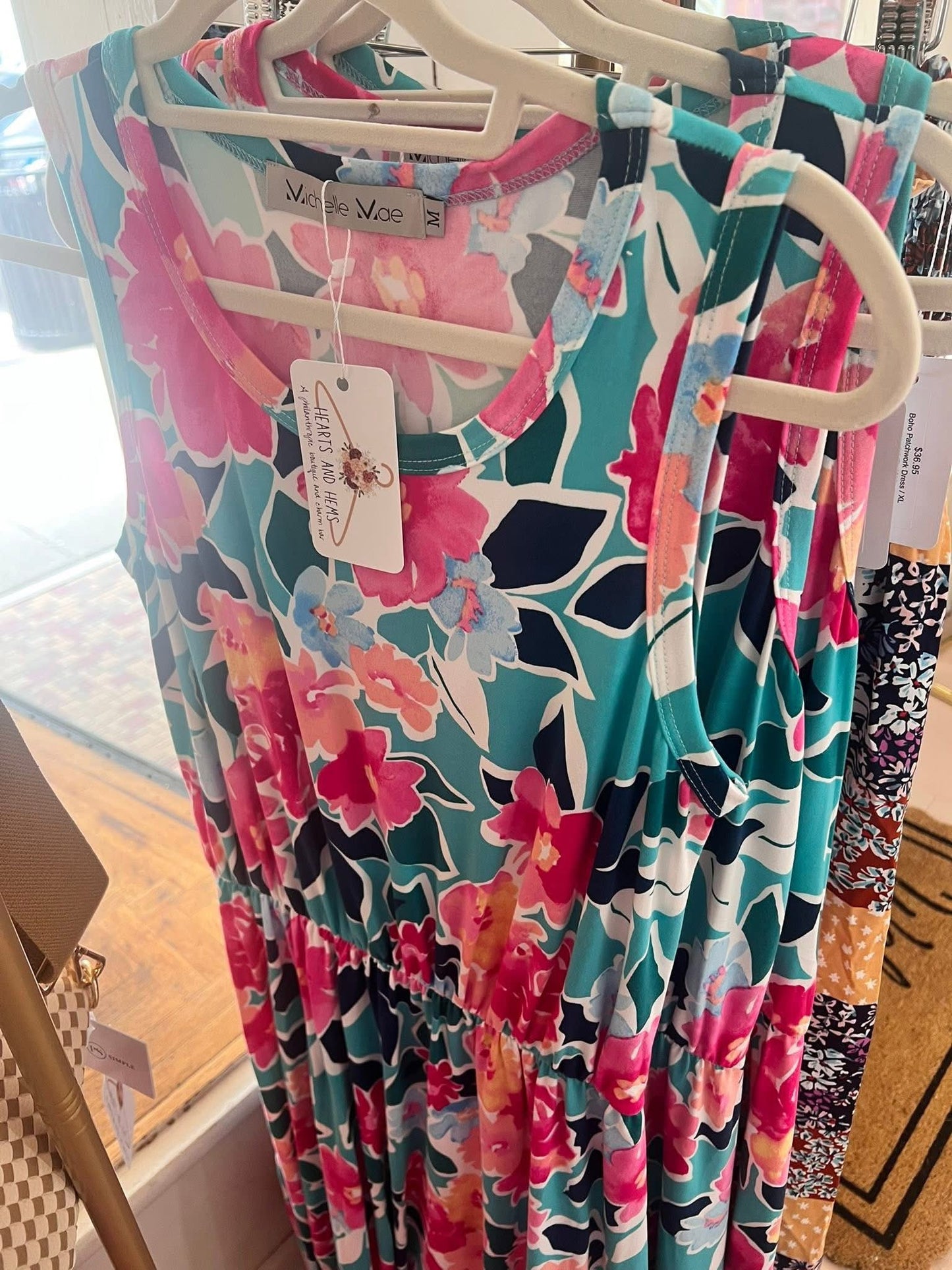 Michelle Mae Sydney Scoop Dress - Aqua Floral