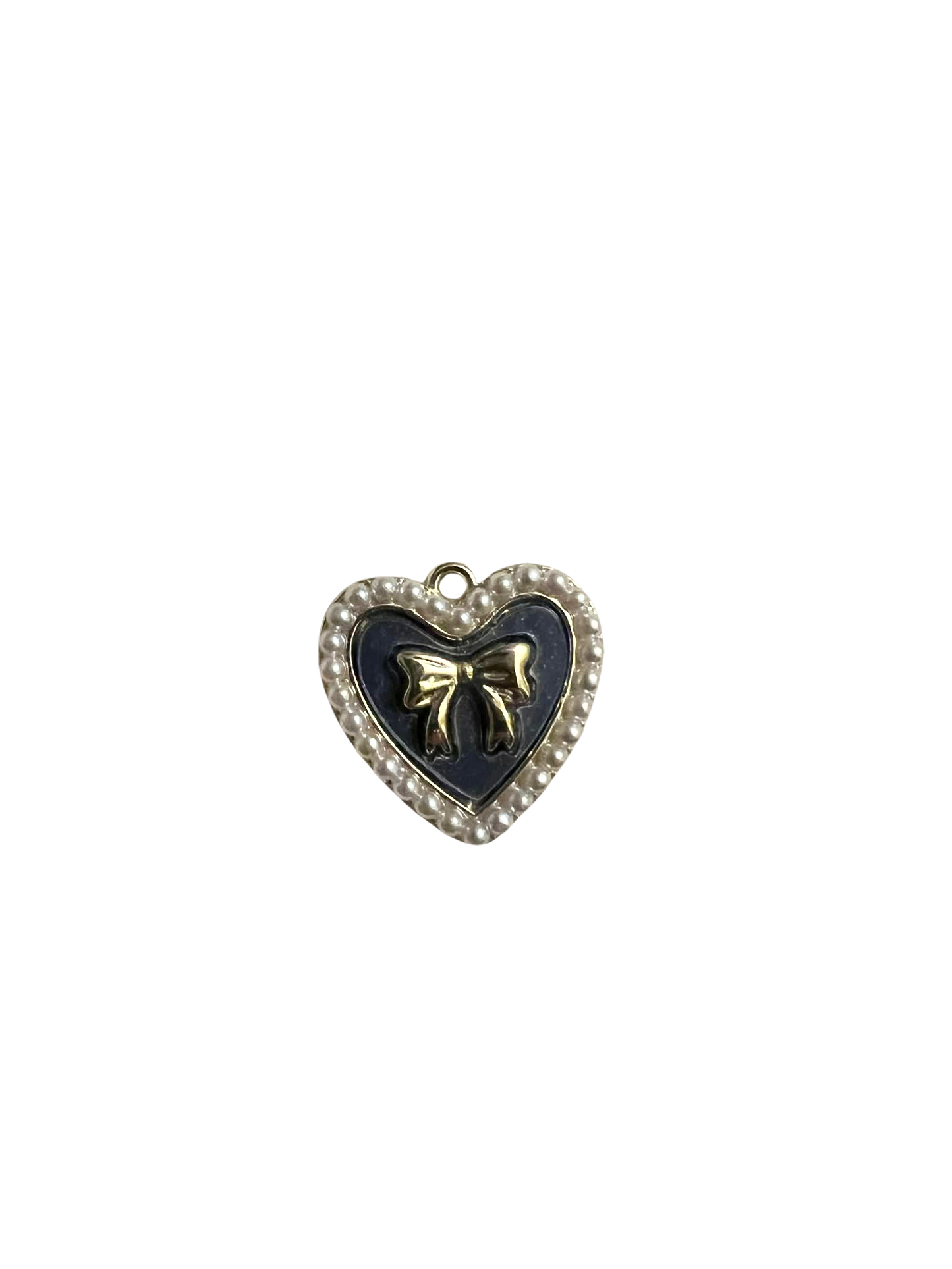 Black Heart Bow Charm