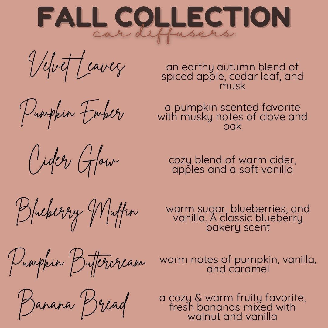 Fall Scents Car Diffusers