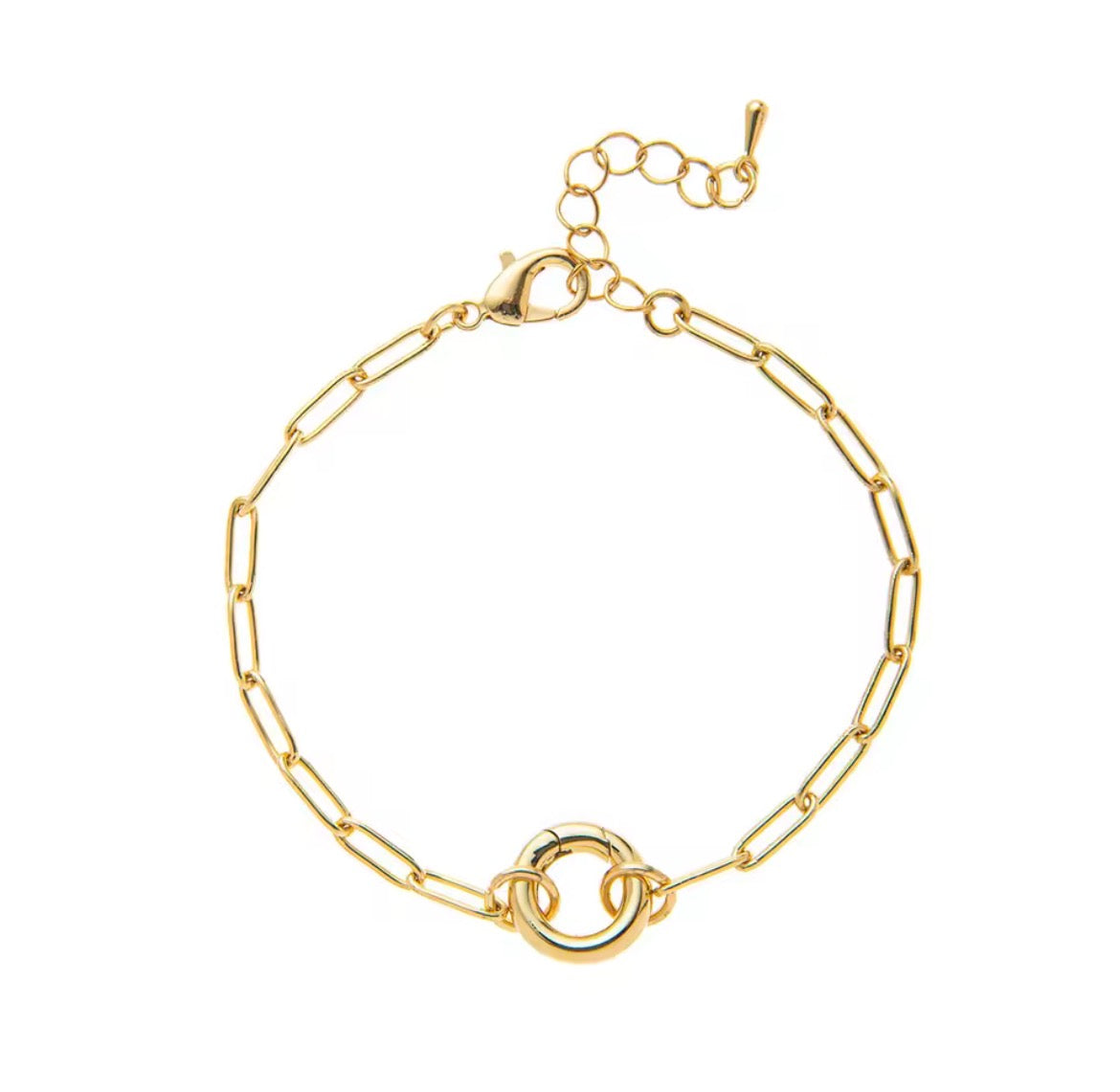 Gold Round Carabiner Bracelet
