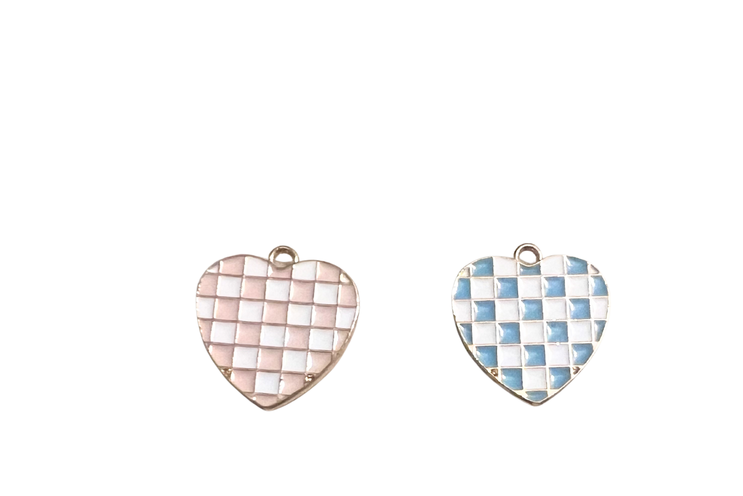 Checkered Heart Charms