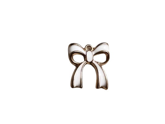 White/Gold Bow Charm