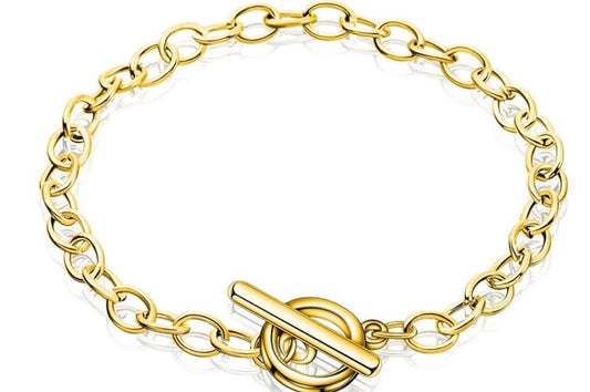 Gold Paperclip Toggle Bracelet