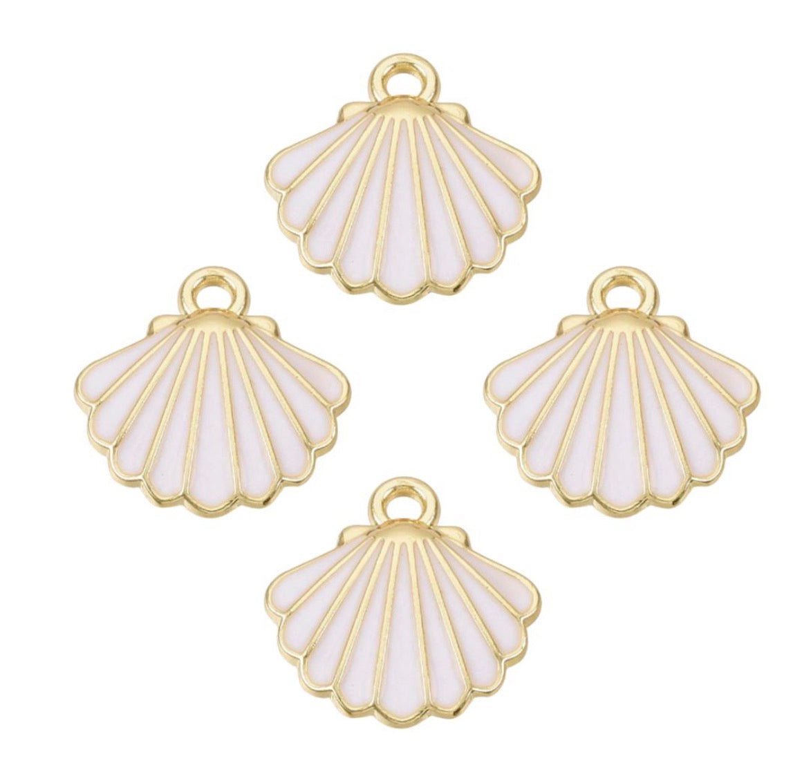 Scallop Shell Charm: White