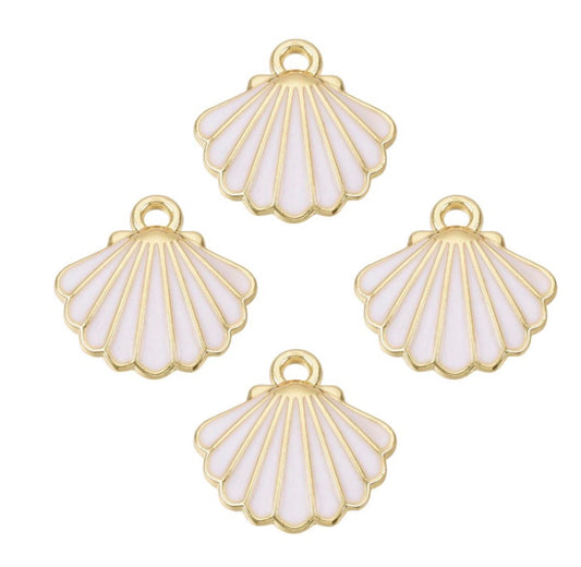 Scallop Shell Charm: White