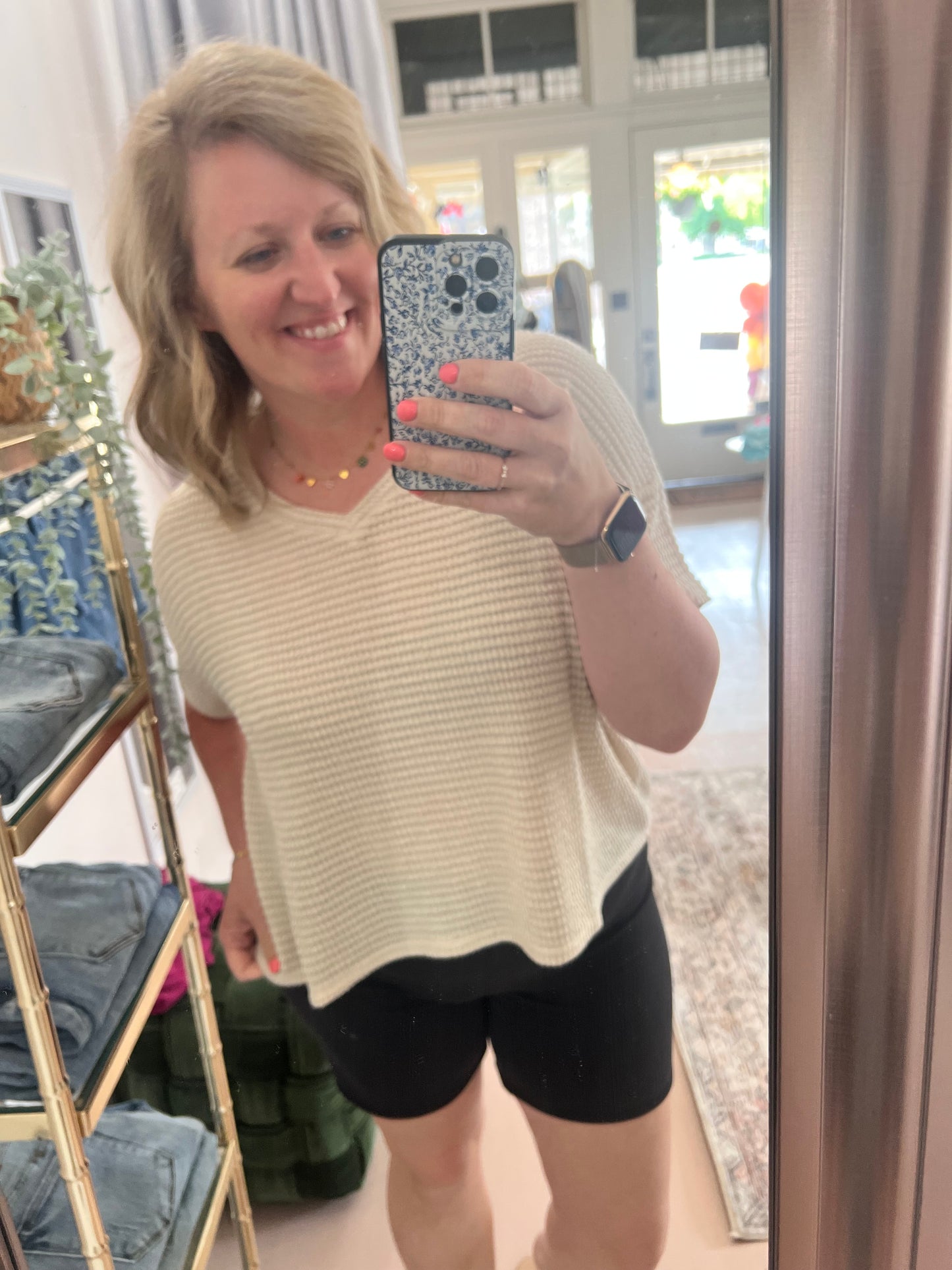 Zenana Waffle Knit Top