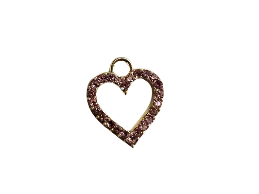 Pink Diamond Heart Charm