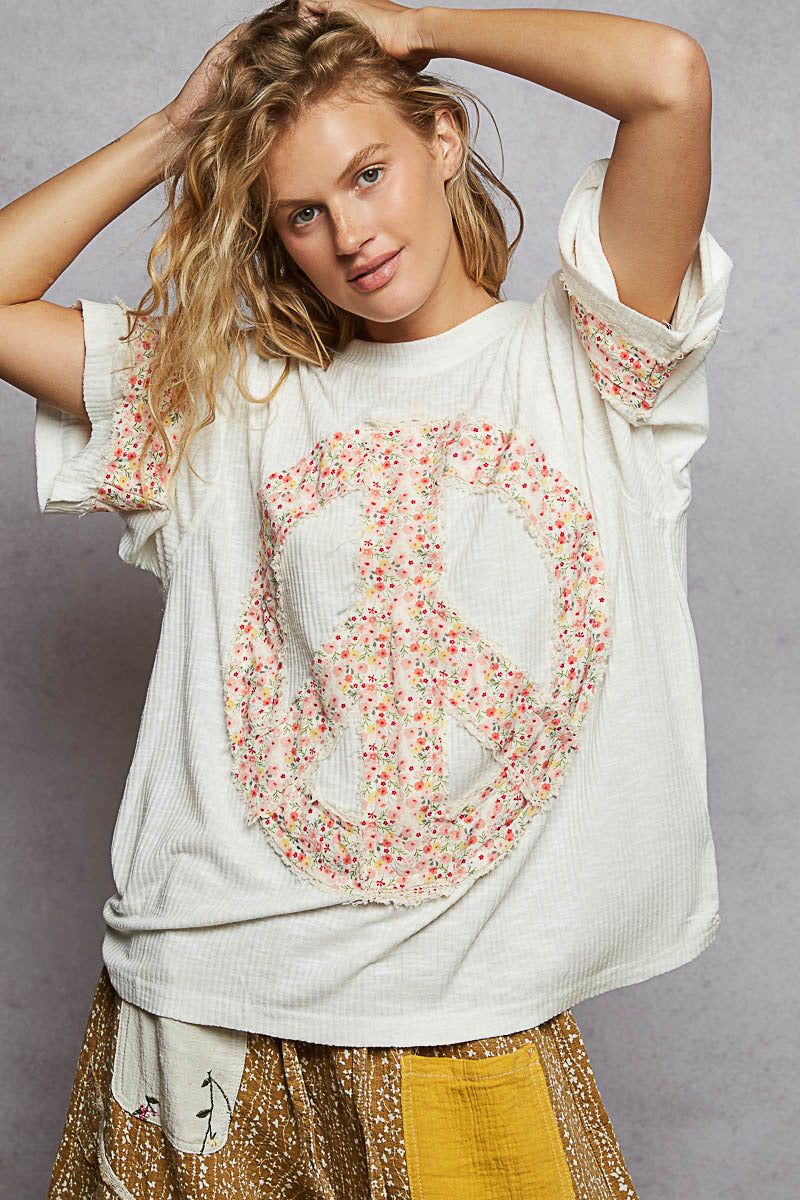POL Floral Peace Patch T-Shirt