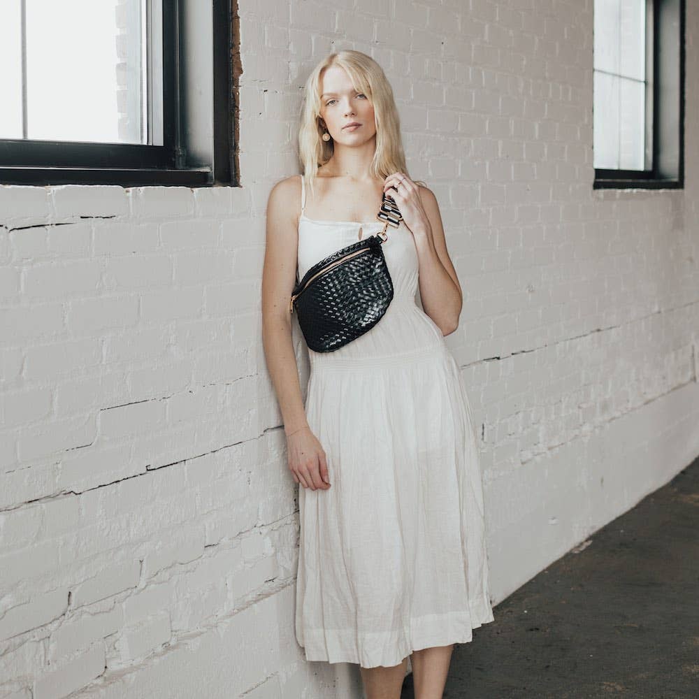Westlyn Woven Bum Bag- Black