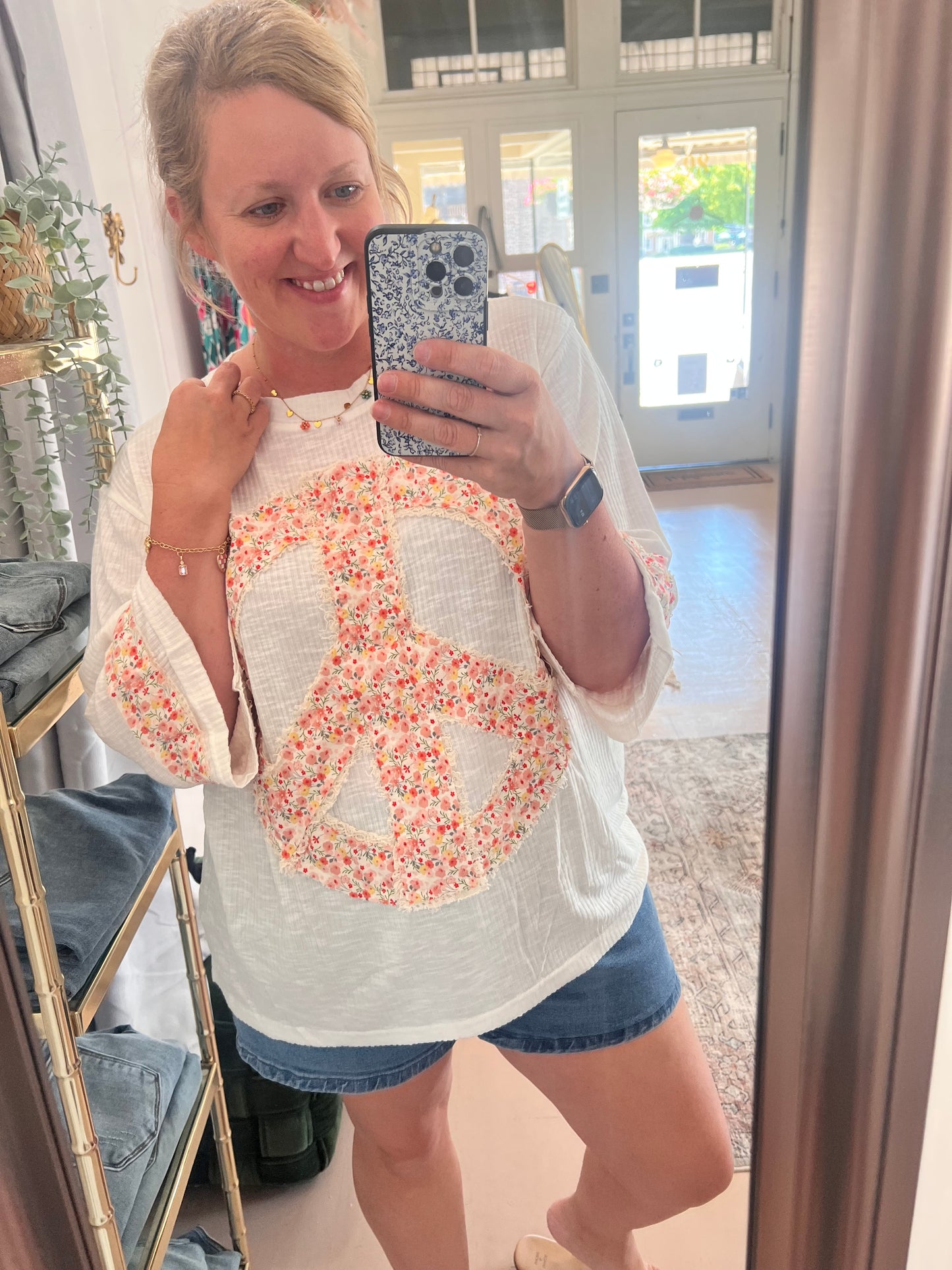 POL Floral Peace Patch T-Shirt