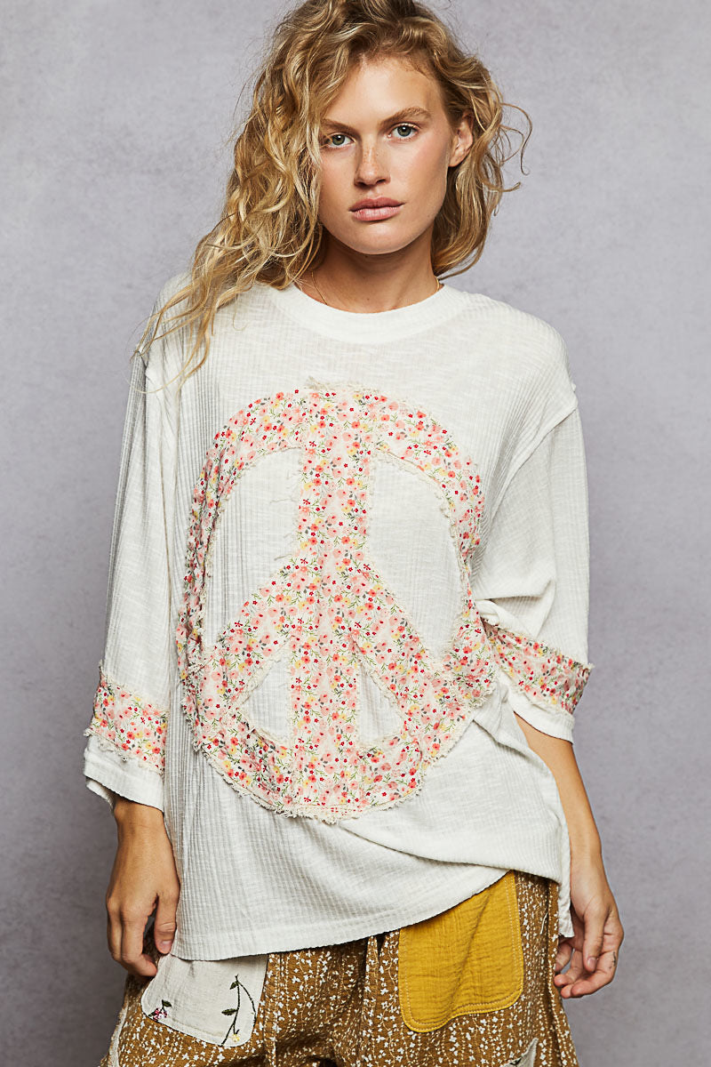 POL Floral Peace Patch T-Shirt
