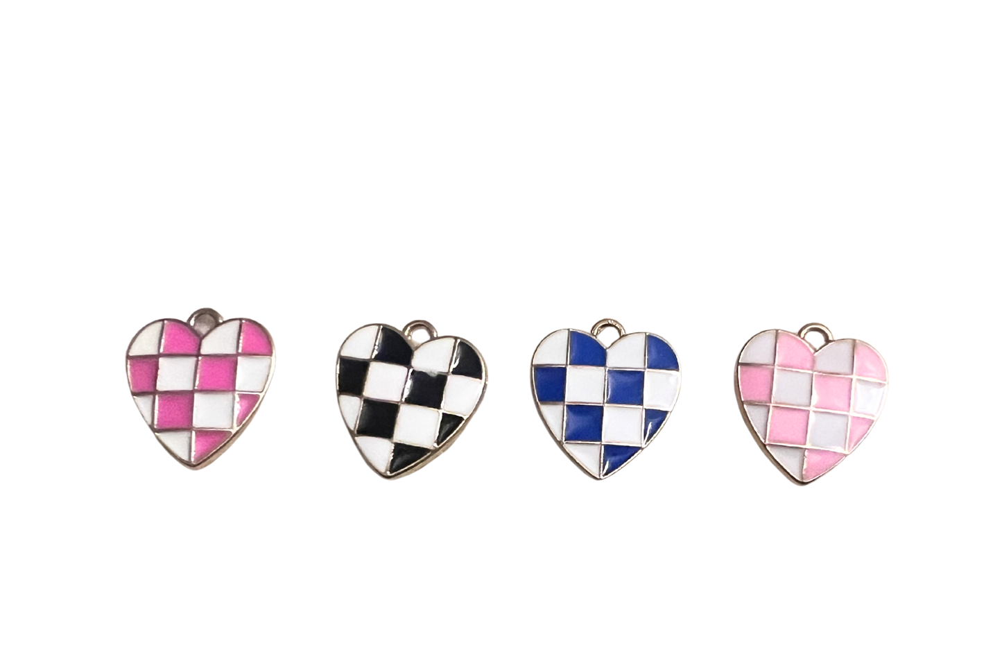Checkered Heart Charms