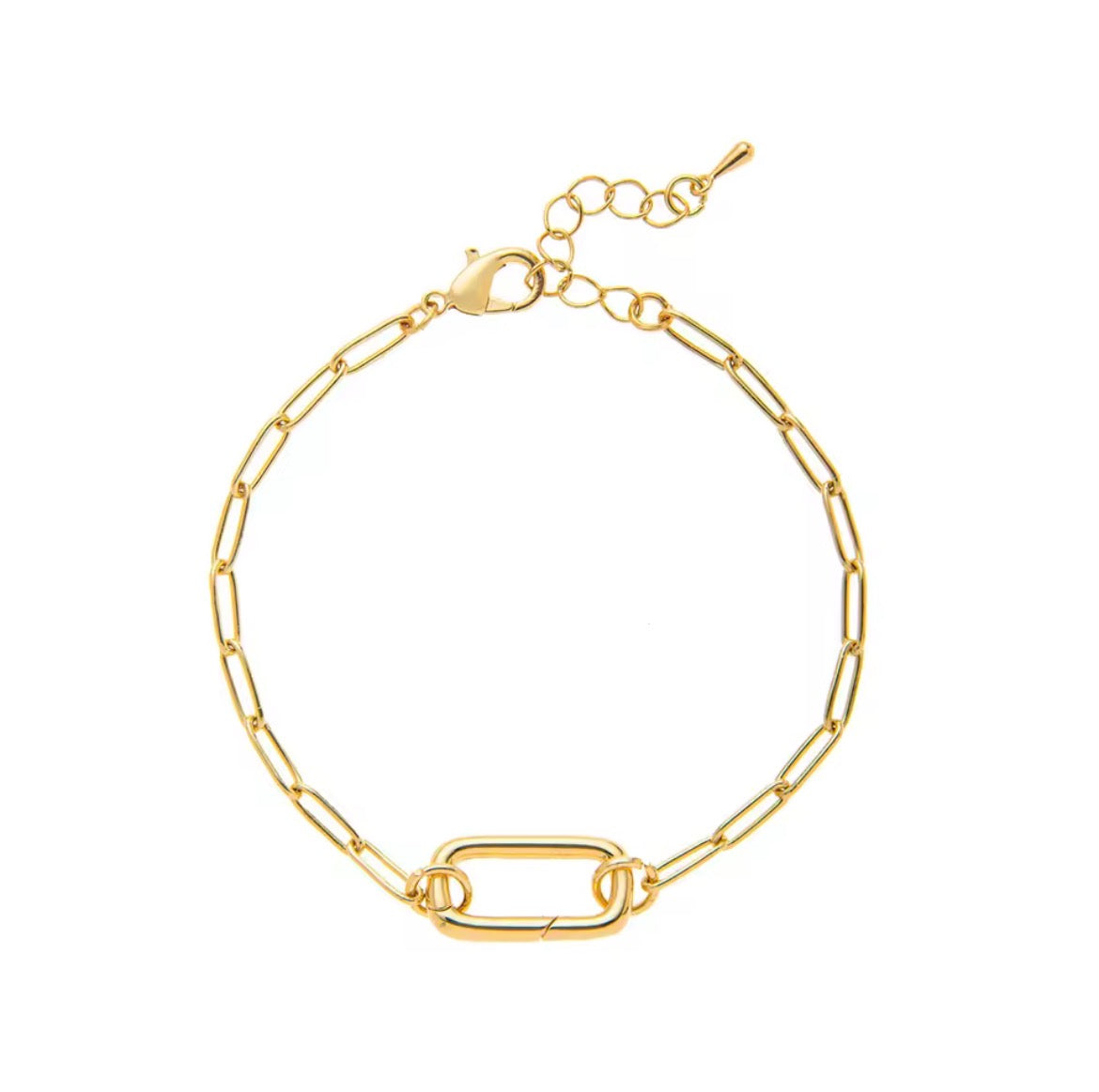 Gold Long Carabiner Bracelet