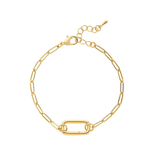Gold Long Carabiner Bracelet