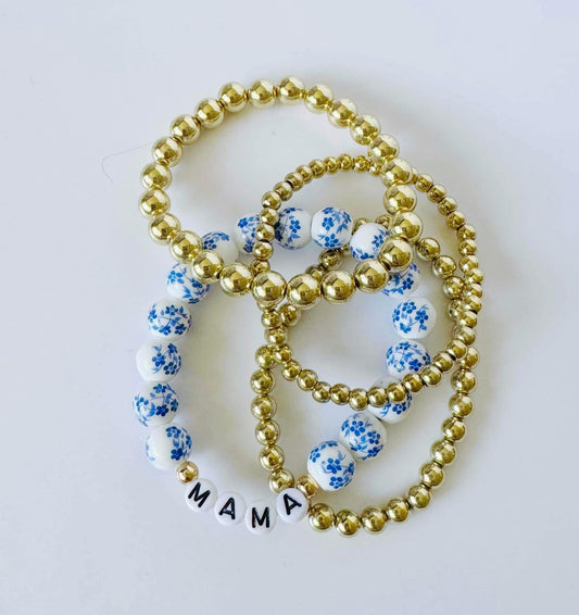 Mama Floral Bracelet Stack