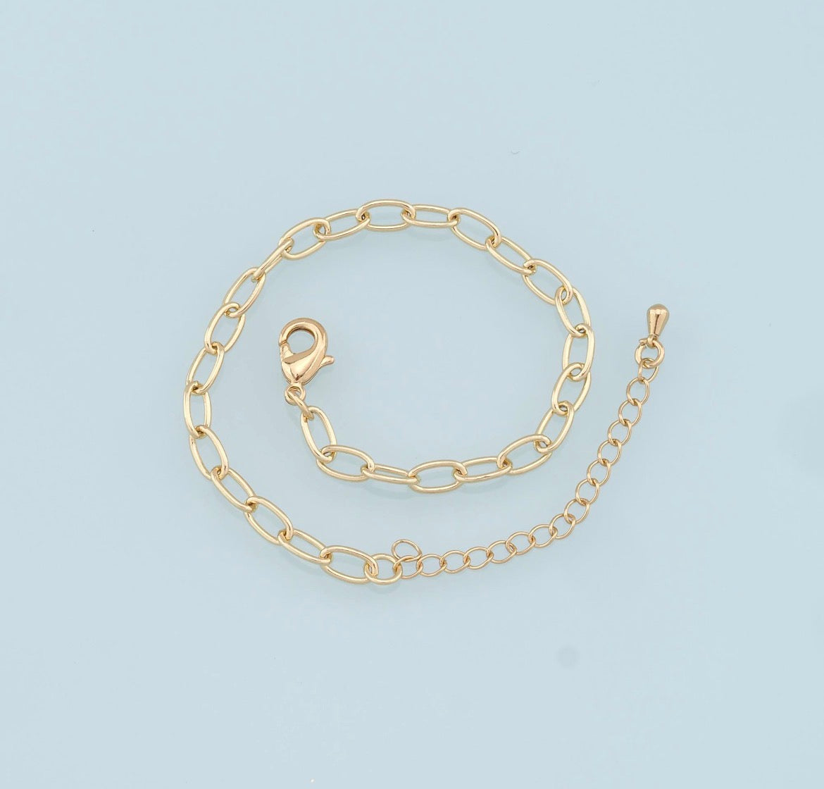 18K Gold Filled Oval Bracelet