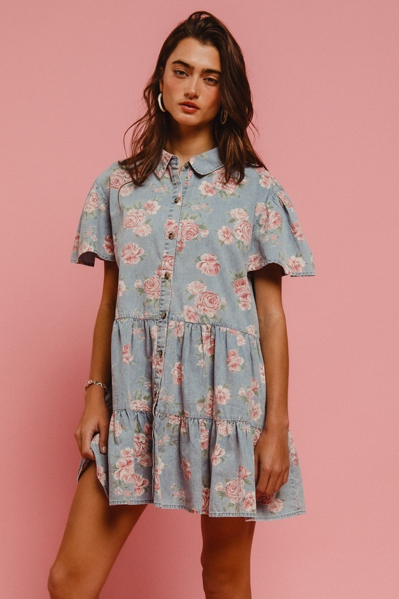 BiBi Floral Print Washed Dress