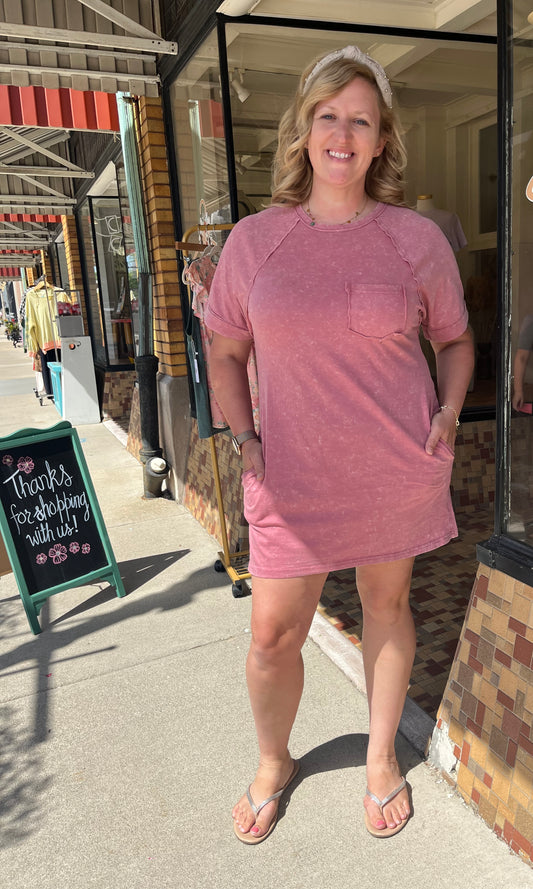 VERY J Washed Tee Dress