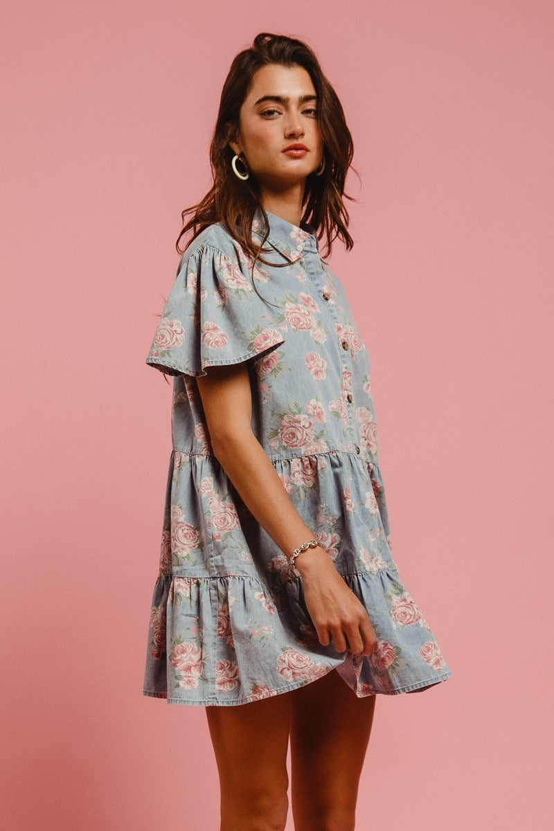 BiBi Floral Print Washed Dress