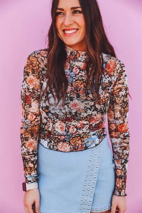 Floral Mesh Tops