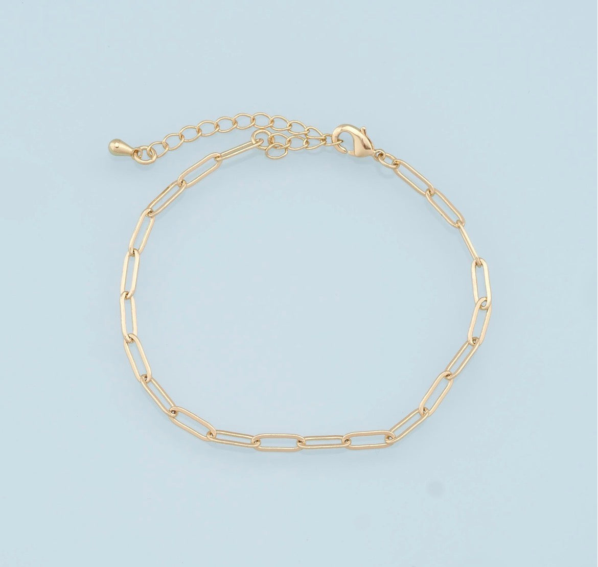 18k Gold Filled Paperclip Chain Bracelet