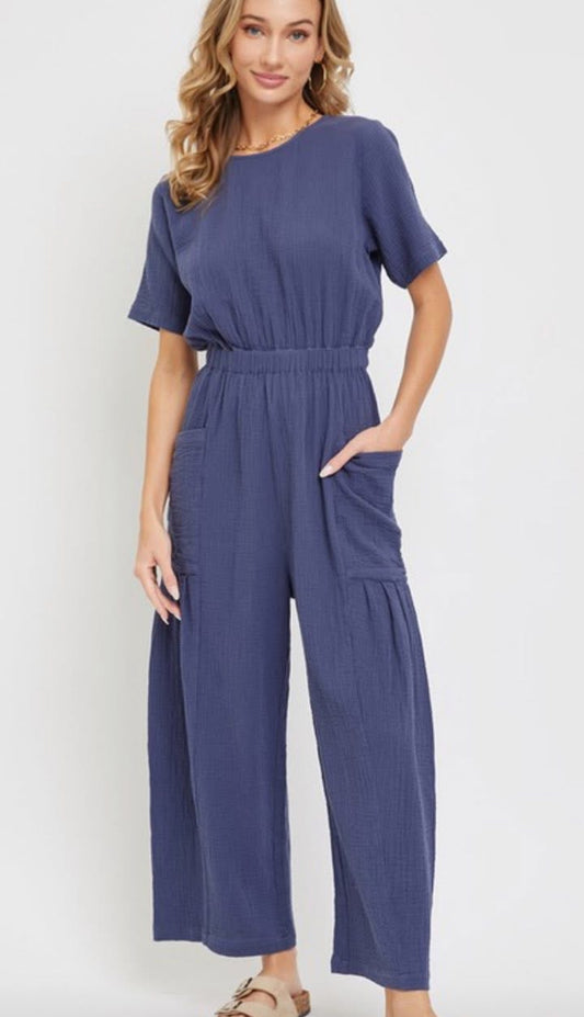 Sweet Jen Navy Jumpsuit
