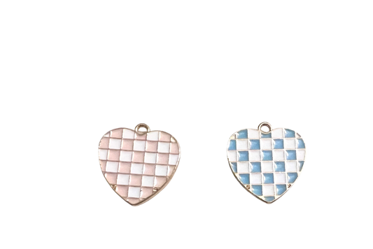 Checkered Heart Charms