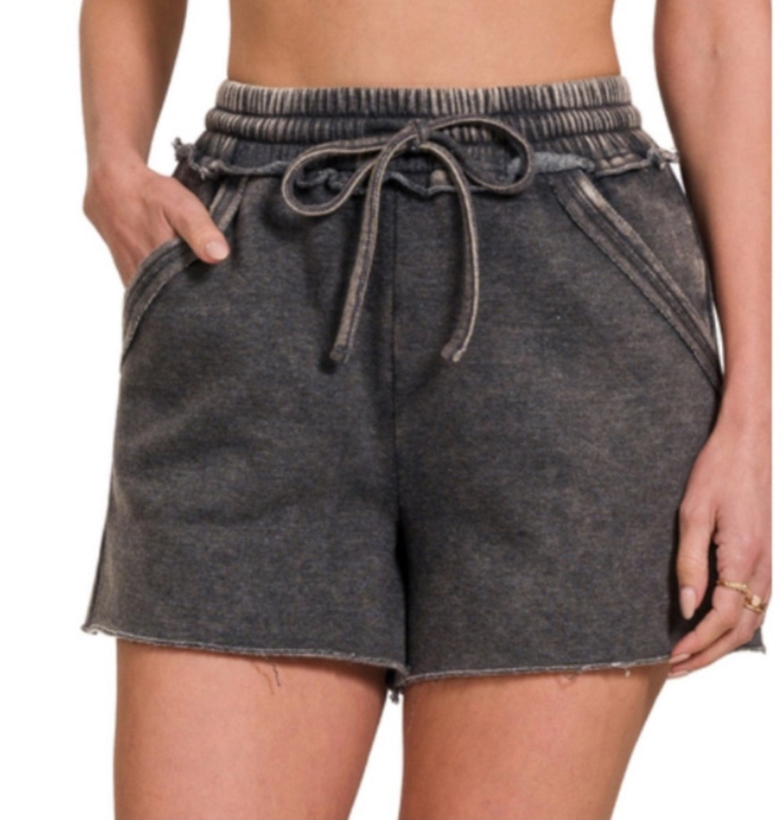 Zenana Mineral Wash Lounge Shorts