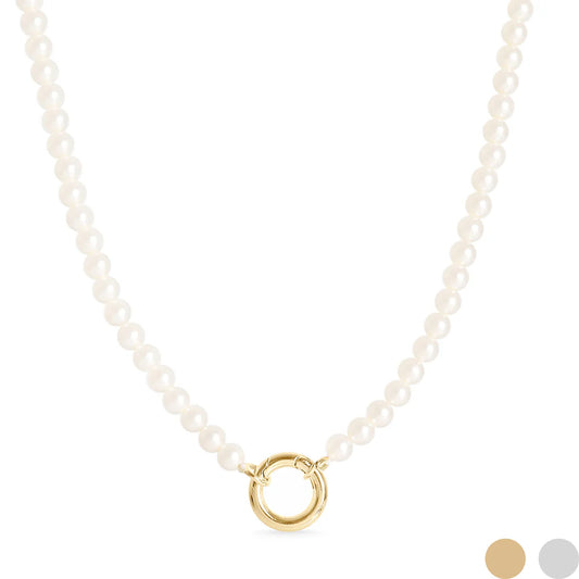 Glass Pearl Carabiner Necklace